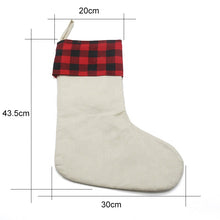 Load image into Gallery viewer, BUFFALO PLAID RED AND BLACK STOCKING 17 INCHES