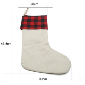 BUFFALO PLAID RED AND BLACK STOCKING 17 INCHES